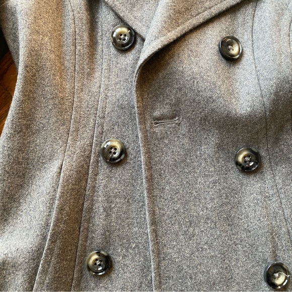 Anne Klein Notch Collar Wool Coat grey XS pea coat - Picture 4 of 6